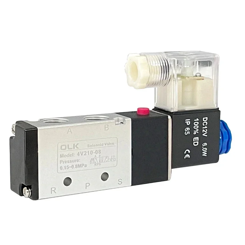 4V210-08 Air Two-Position Five-Way Electronic Pneumatic Solenoid Valve 4V310-10 4V410-15 DC12V DC24V AC220V AC110V AC36V