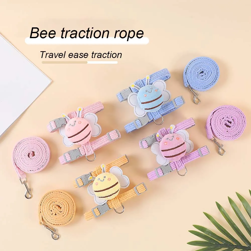 

Cat Traction Rope Bee Gradient Anti Breakaway Adjustable Pet Accessories Fitting Back Material Lightweight New Style