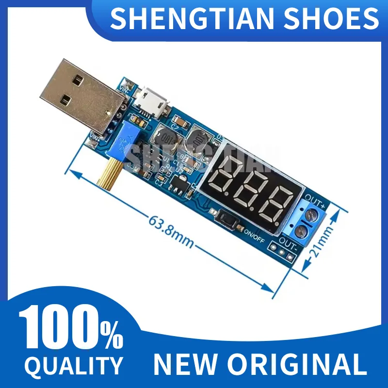 USB Step Up/Down Power Supply Adjustable 5V To 1.2V-24V DC-DC Converter with 3.5V/12V Outputs