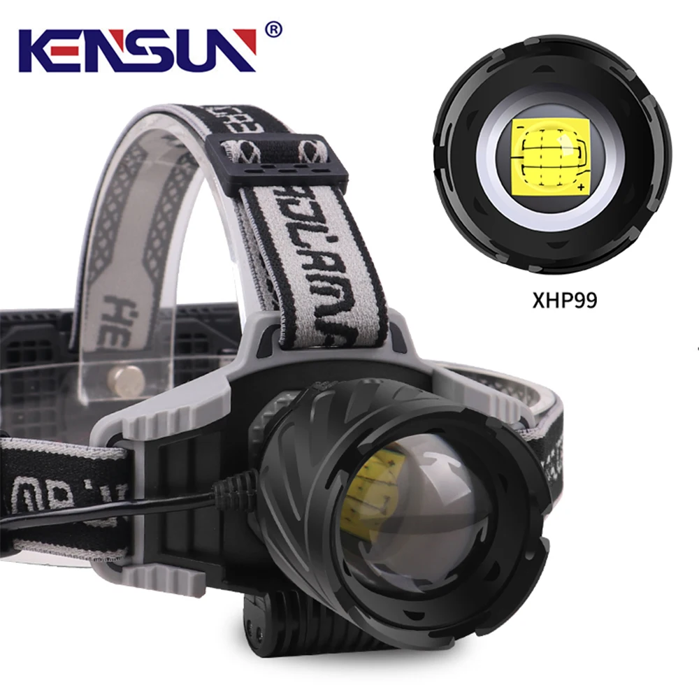 USB Rechargeable Headlight Strong Light LED Headlamp With 18650 Waterproof Fishing Camping Head Flashlight Powerful Zoom Lantern