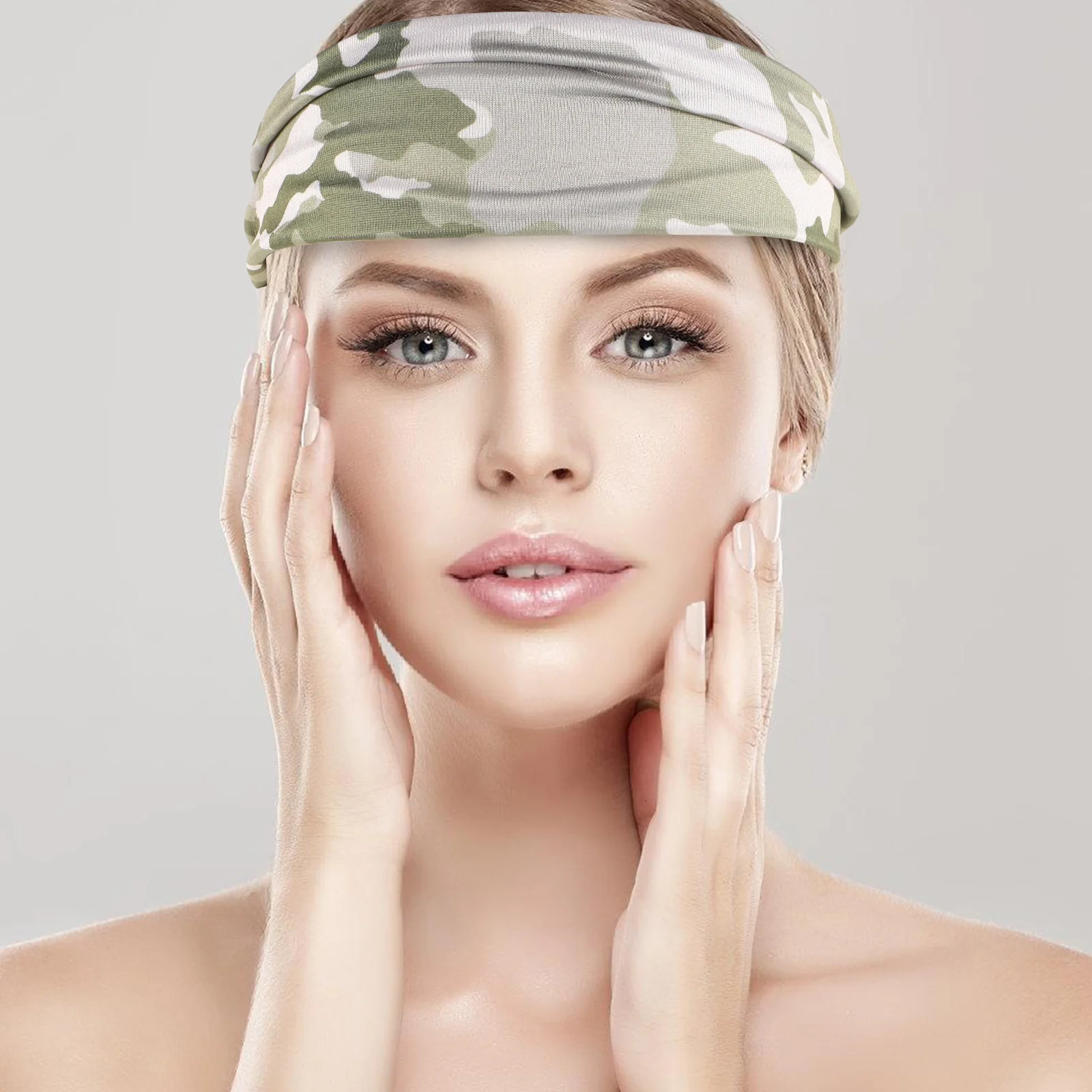 

2pcs Camo Sweat Headband Kids Sports Fitness Wicking Athletic Non-Slip Gym Running Hair Bandana Mens Workout Band