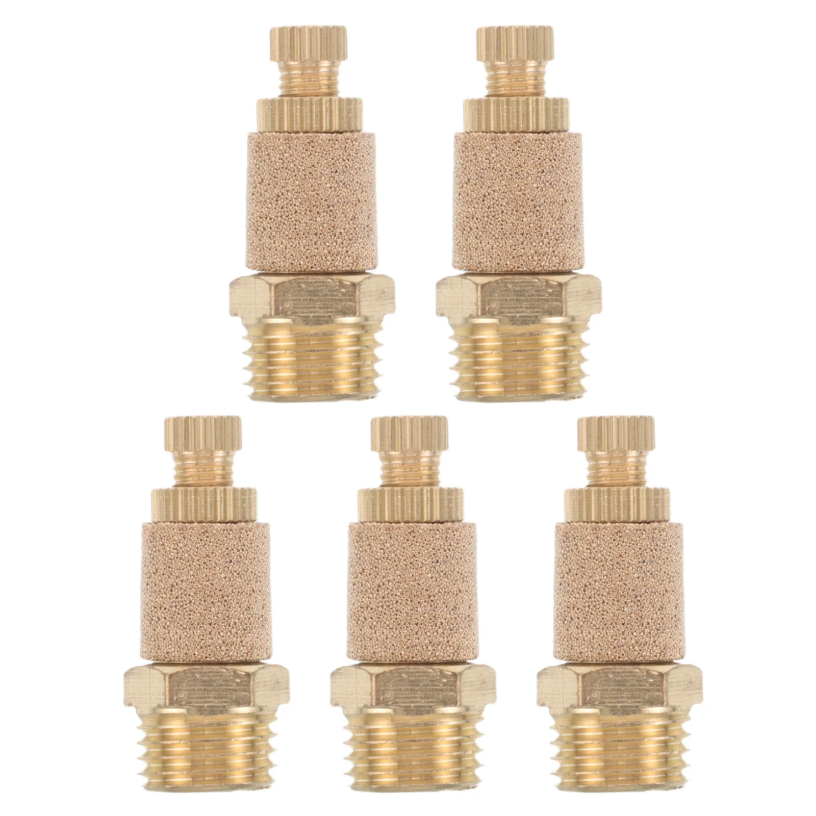 5Pcs Pneumatic Exhaust Brass Muffler Filter Noise Reduction Air Compressor Accessories Air Hose Fitting Tool