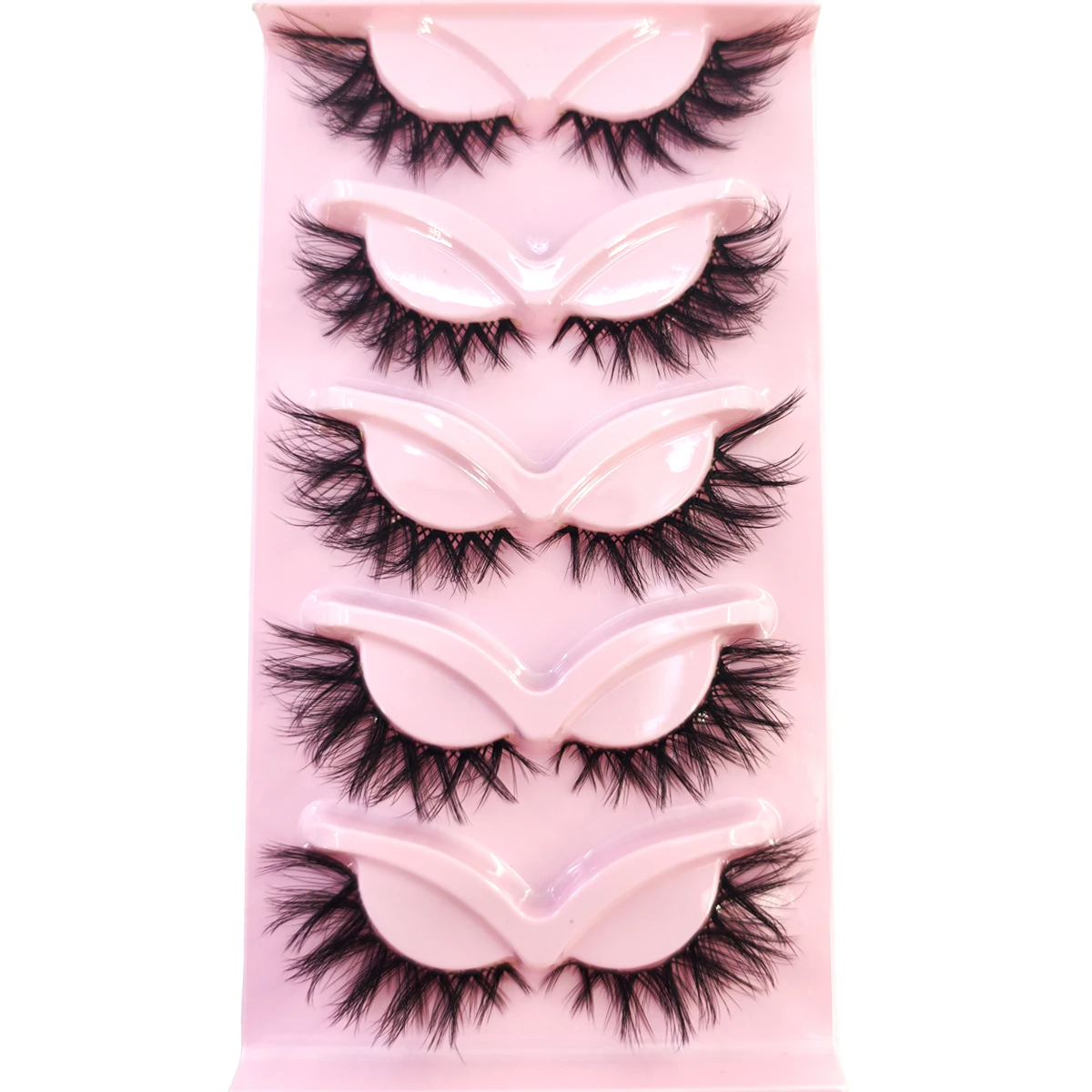 جديد 5 أزواج الكلاسيكية ثلاثية الأبعاد رموش تكثيف عين القط فو المنك لاش الطبيعية Wispy الروسية قطاع جلدة ماكياج الرموش الصناعية الدرامية #3