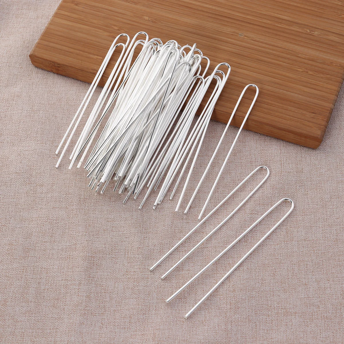 

50pcs Hairpin Material U Shape Silver Dense Fork DIY Hair Clip Elegant Decoration Costume Accessory for Girls Bride