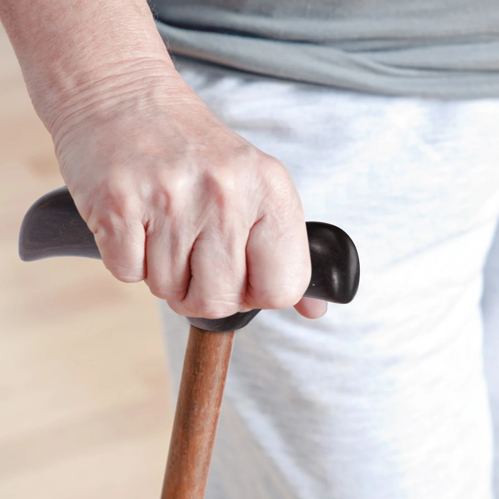 

Universal Wood Walking Stick Handle Replacement for Trekking Poles Hiking Rods Ski Sticks Outdoor Activities Shock Absorption