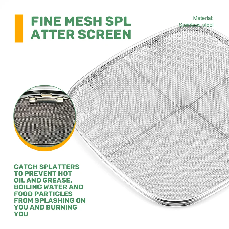 B47B-درع رش بديل لـ Ninja Foodi AG301 5 في 1 شواية داخلية من الفولاذ المقاوم للصدأ AG301C AG302 AG400