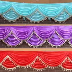 3/6M Faux Silk Swag Drape For Wedding Backdrop Curtain Stage Background Birthday Decoration Xmas Event Party Supplies Wholesale