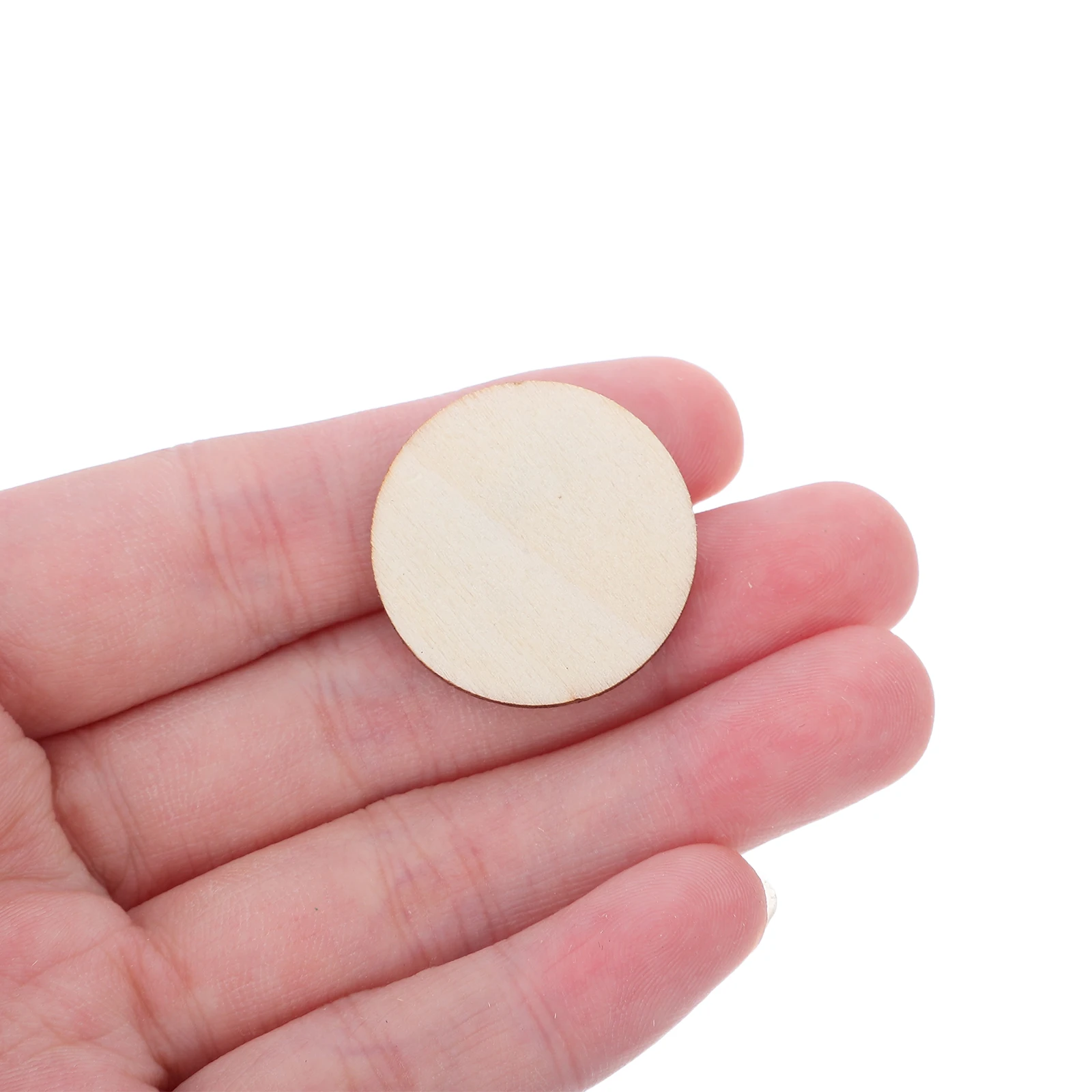 

300 Pcs Handmade Wooden Decorations Disc Ornaments Small Rounds for Crafts Unfinished Slices Painting Hanging