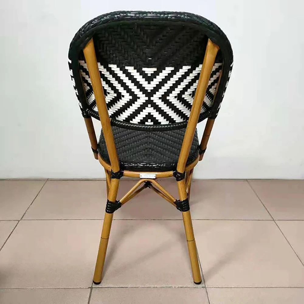 Outdoor Backrest Rattan Chair Handwoven Wicker Outdoor Dining Room Garden Chair