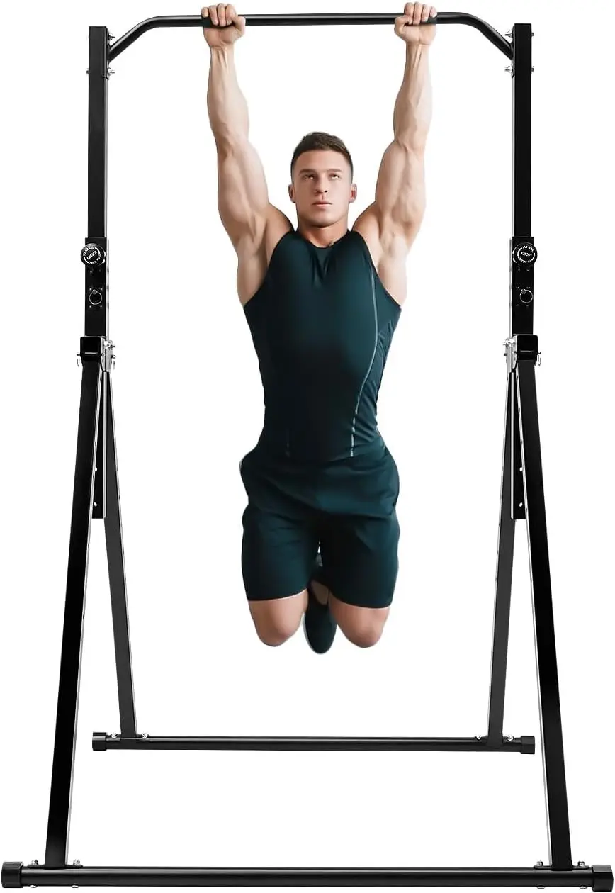Multi-Function Power Tower, Triangular Pull-Up Bar Station with Thickened Pipe, Height Adjustable & Foldable, Excellent Load-Bearing Standing Station for Home Gyms, Sports Centers, Schools