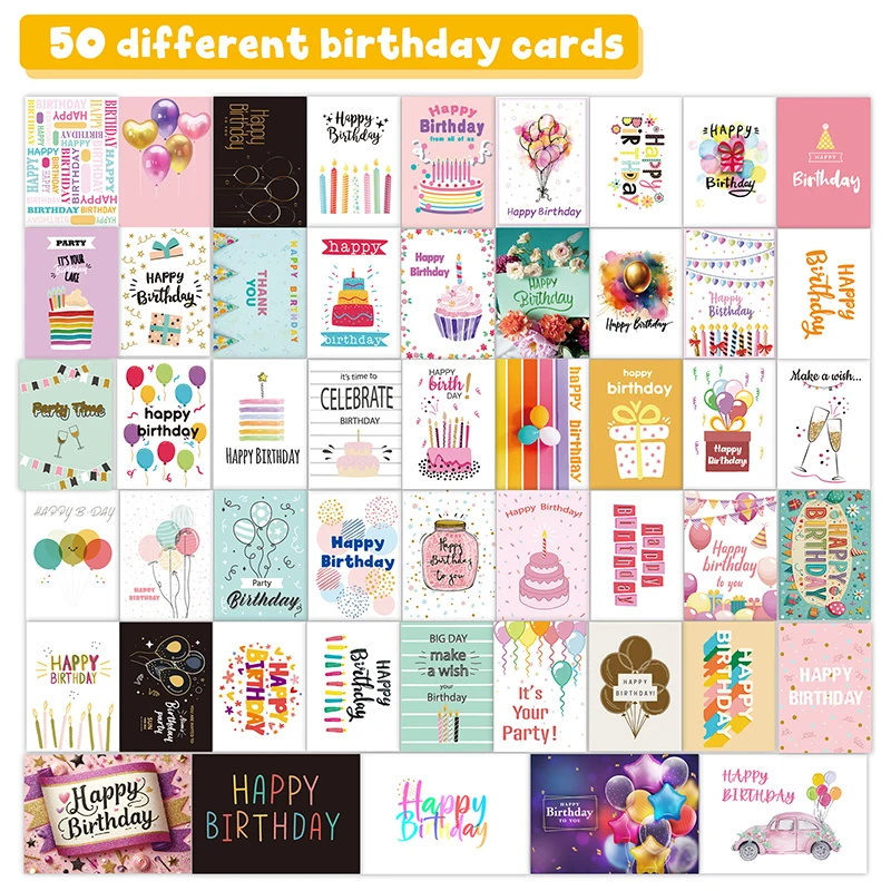 Birthday Greeting Cards Blessing Words Greeting Cards Assortment Birthday Cards Pack Creative Coworker Birthday Card Assorted