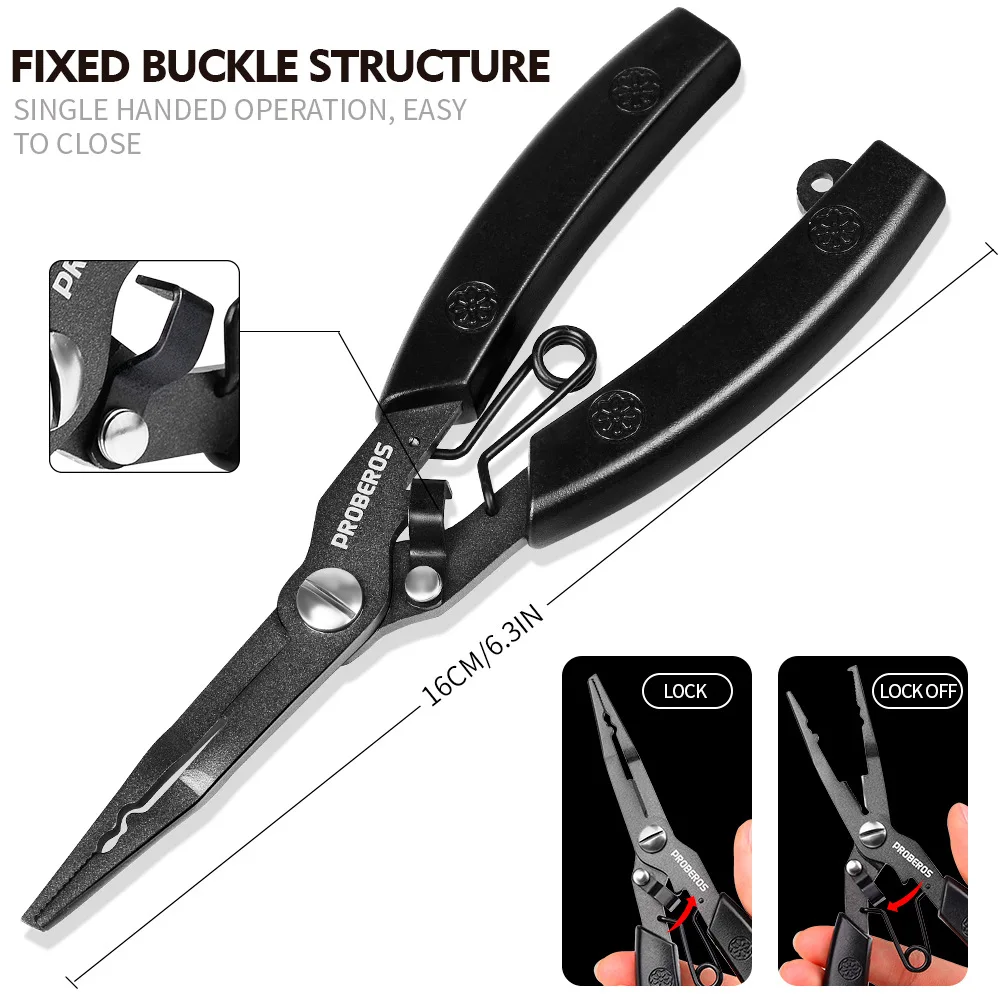 

Multifunctional Luya Pliers Teflon Anti-rust Fish Controller Stainless Steel Fishing Pliers Pointed Mouth Micro-object Open Loop