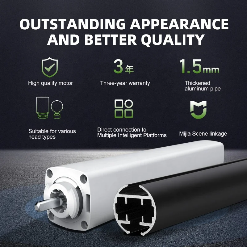 ZSTARR تطبيق التحكم عن بعد الكهربائي للنوافذ الذكية المزخرفة بقضبان ستائر واحدة وإكسسوارات أقطاب مع غطاء حديث نهائي