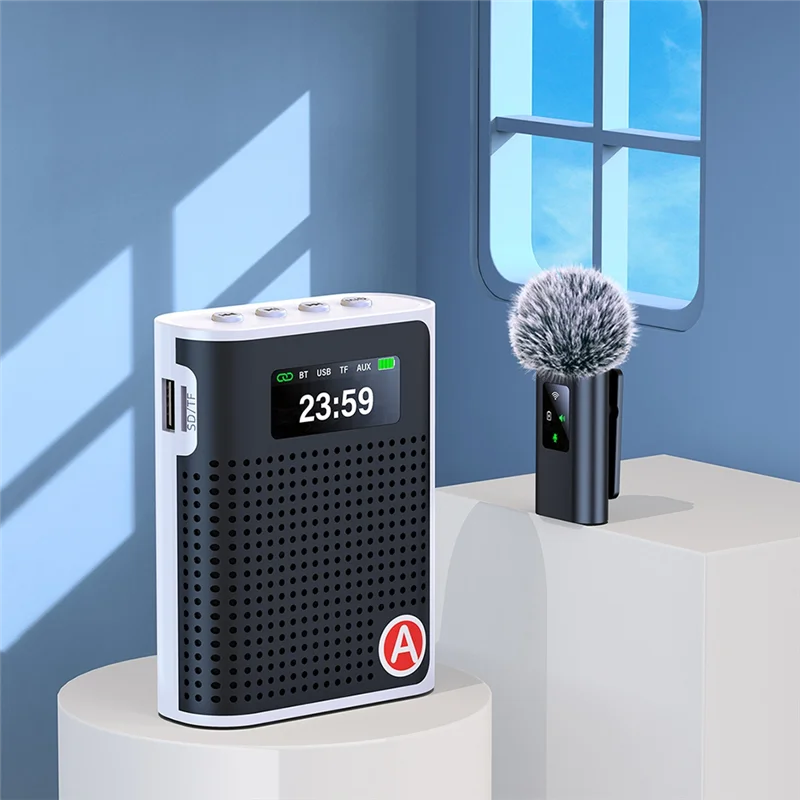 ABKQ-Lavalier Amplifier Wireless Multi-Function Portable Voice Amplifier For Teachers And Tour Guides