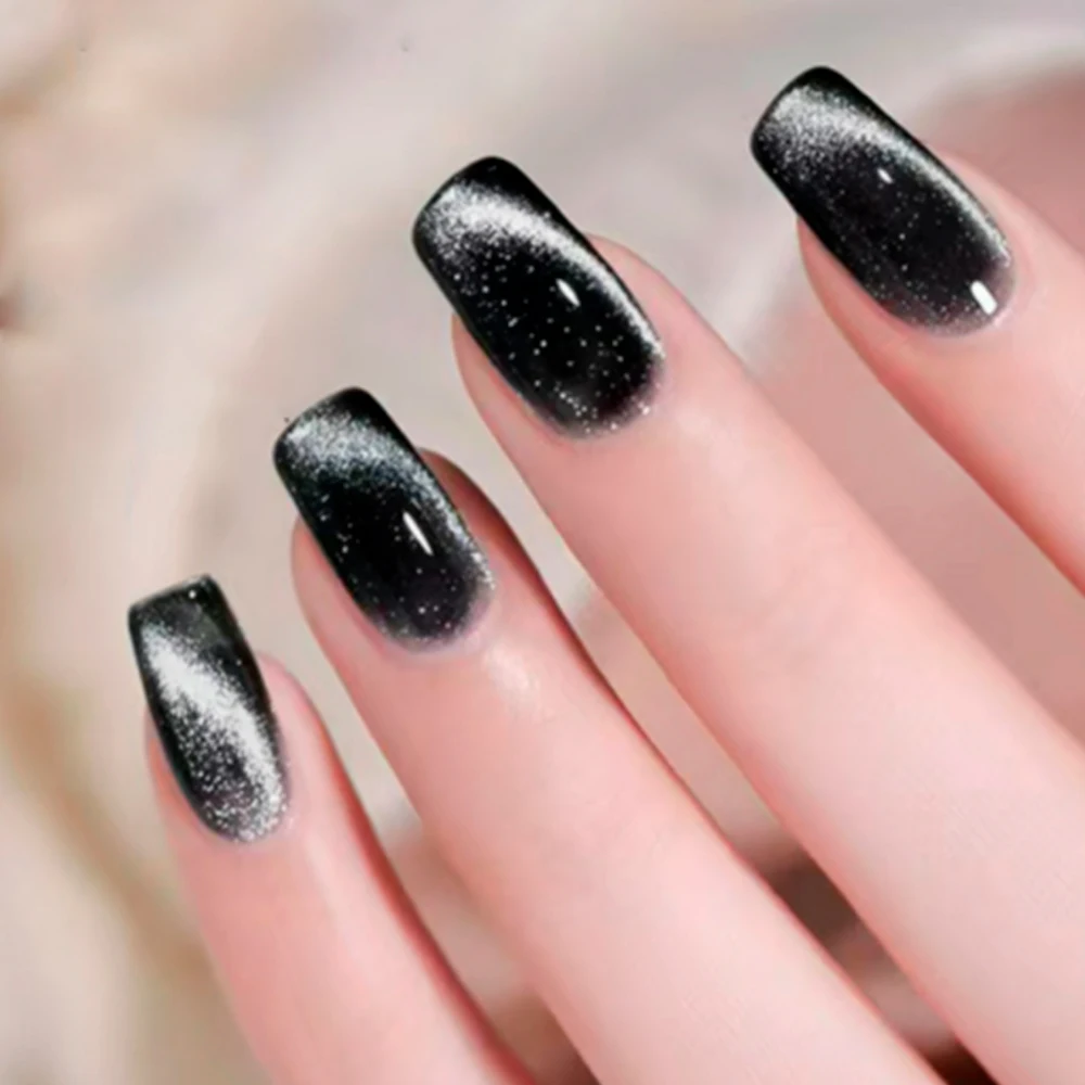 Kodies Gel schwarzer Holm Katzenauge Gel Nagellack 15ml Magnet lack semi permanente UV/LED reflektierende Glitzer Basis Gel Lacke