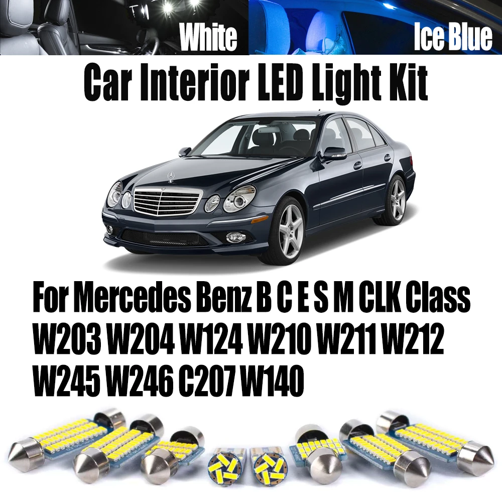 LED Interior Reading Light Kit Car Bulbs For Mercedes Benz B C E S M CLK Class W203 W204 W124 W210 W211 W212 W245 W246 C207 W140