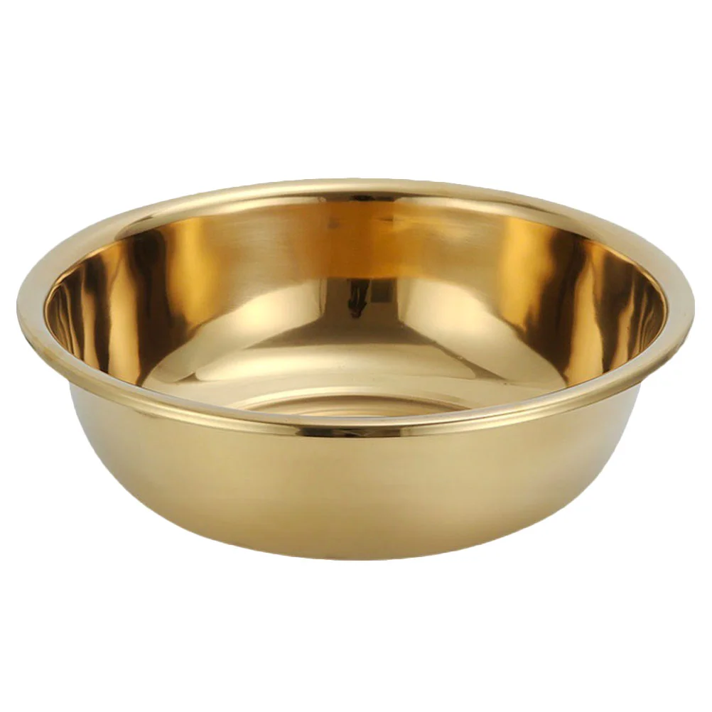 

Thicken Stainless Steel Basin Thickened Kitchen Bath Household Vegetable Wash (gold) Mixed Vegetables Sink Salad Mixing Bowls