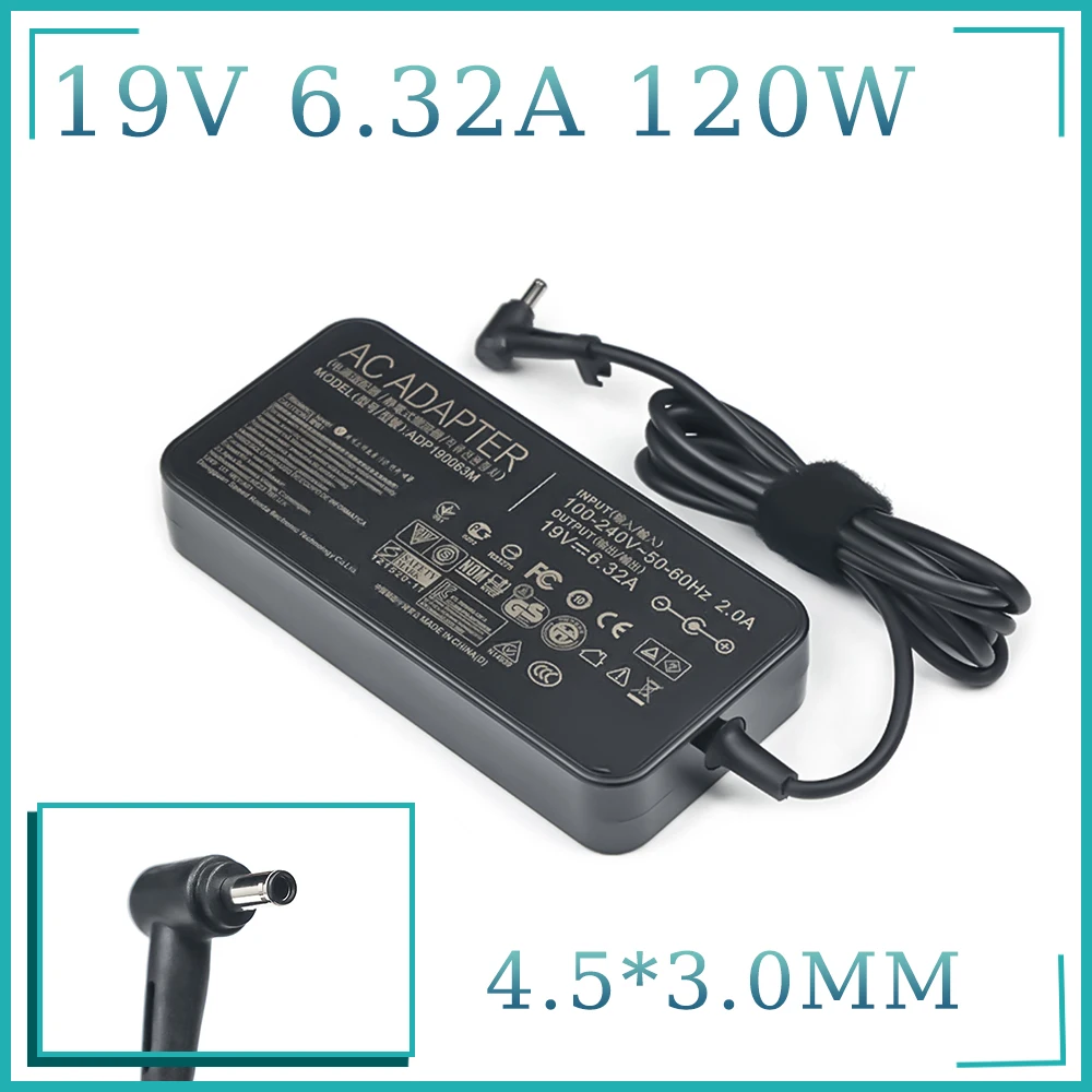 

120W 19V 6.32A 4.5*3.0mm Laptop Adapter For ASUS ZenBook Pro PA-1121-28 ADP-120RH B ROG G501 G501J G501JW UX501J UX501V N501JW