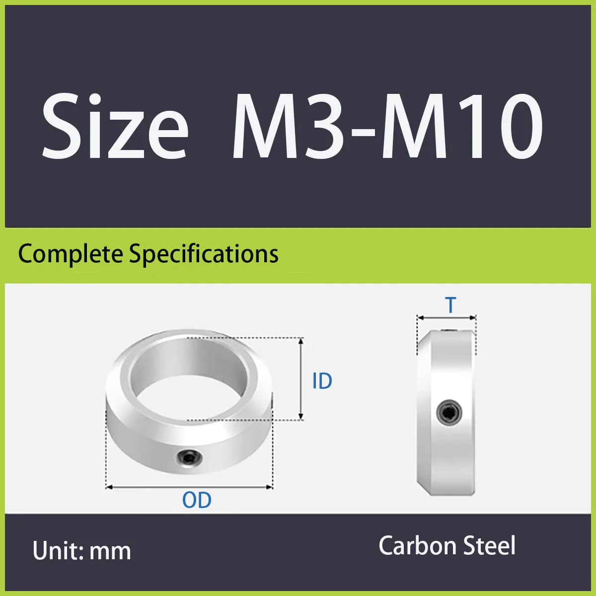 High Precision Carbon Steel Shaft Collars - Screwed Retaining Ring Locating Ring Fastener Throat Clamp Thrust Ring