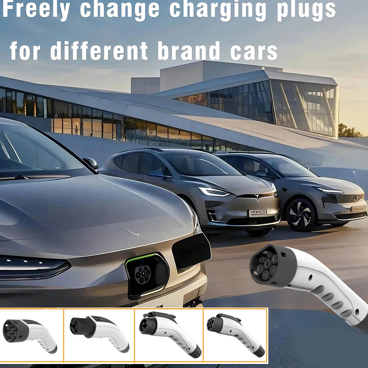 Интегрированное многофункциональное зарядное устройство WUFEN 7 кВт для замены вилки и пистолета Type2 GBT Tesla & Type1 EV Charger для всех стандартных автомобильных аксессуаров Major