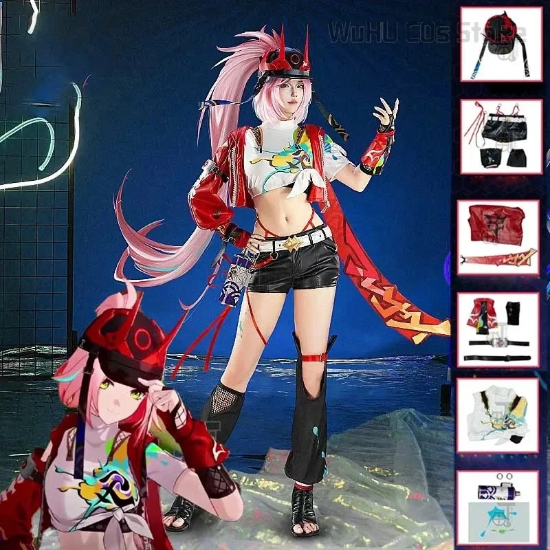 Rappa Cosplay Costume disfraz Star Rail Ranha Uniform Wig Game Anime Halloween Christmas Party Honkai Roleplay Outfita;k6; FD1;6 - view 3
