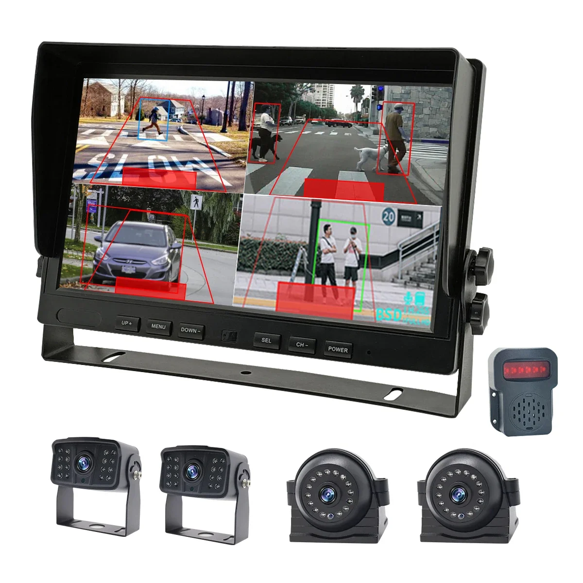 2024 Car Blind Spot Bsd Ai Human Vehicle Detection Back Up Rear View Truck Bus Camera Safety Driving Monitoring Systems