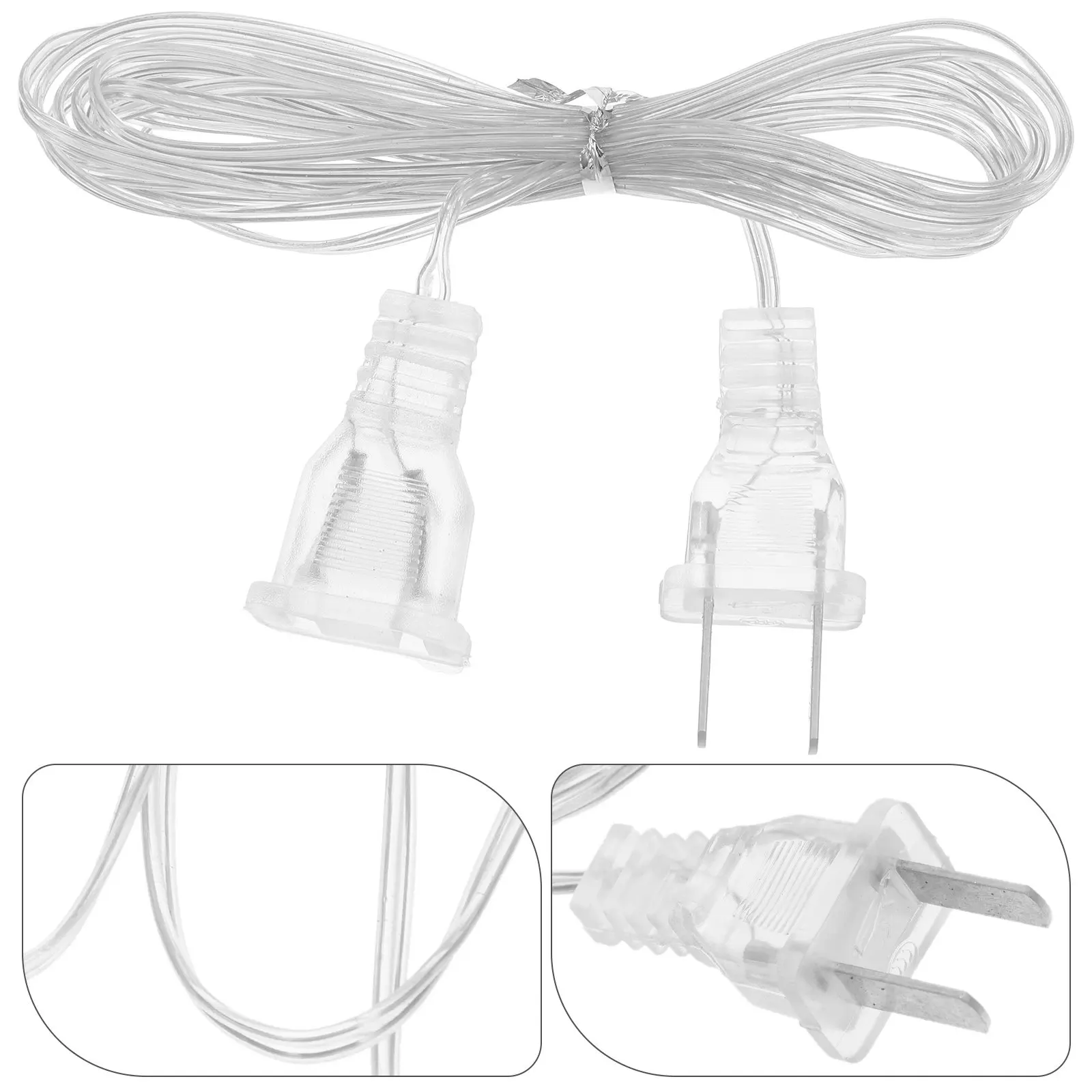 3M Transparent PVC LED Ribbon Power Extension Wire Versatile Compatible with LED Strip Lights Curtain Icicle Christmas Decor