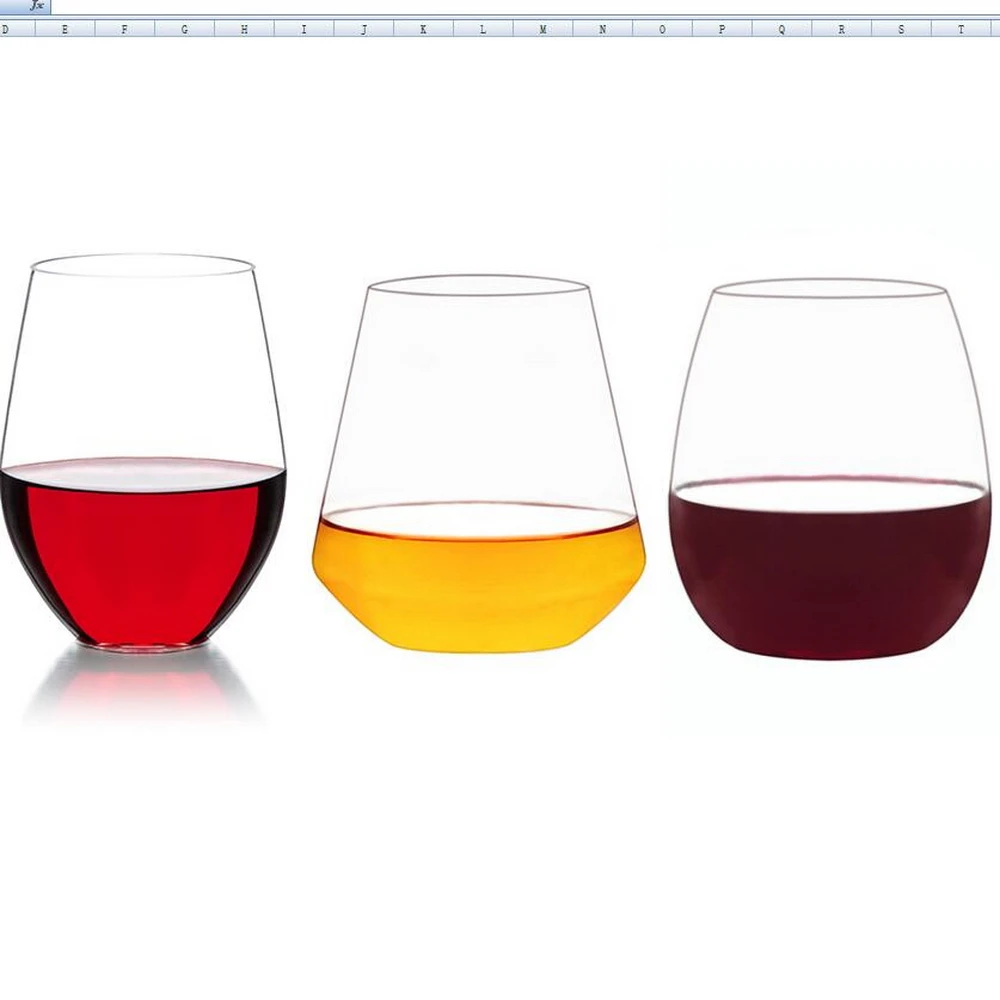 4 x Sturdy American Tritan Plastic Red Wine Glass, Transparent Juice Beer Glass, Shatterproof Plastic Cup tritan