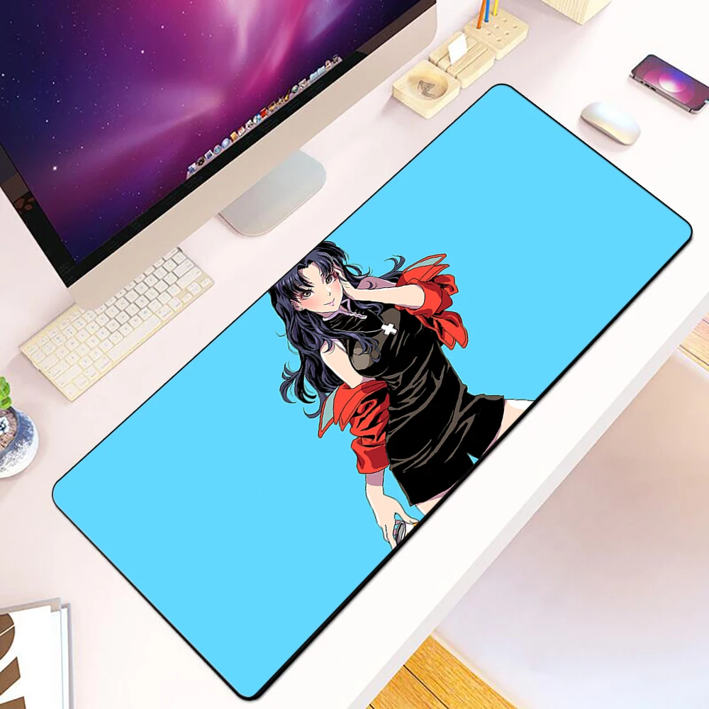 E-Evangelion Mousepad HD Printing Computer Gamers Locking Edge Non-slip Mouse Pad XXL90x40cm Keyboard PC Desk Pad