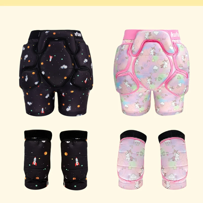 KUFUN Ski Hip Pad ragazze ragazzi pantaloncini imbottiti equipaggiamento protettivo ginocchiera Anti-caduta armatura bambini Skateboard pattinaggio a rotelle sport sulla neve