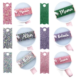 Custom Glitter Tumbler Nameplate For 40oz Acrylic Stanley Tumbler Topper Personalized Name Lid Toppers Tumblers Cup TagAccessory