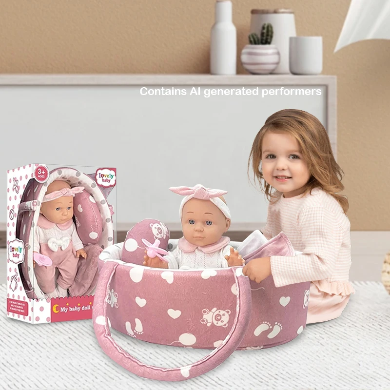 Simulated Baby Role-Playing Doll12 Inch Vinyl Cute Boy Doll Toy for Children Interactive Accessories Set Baby Doll Toys Gifts