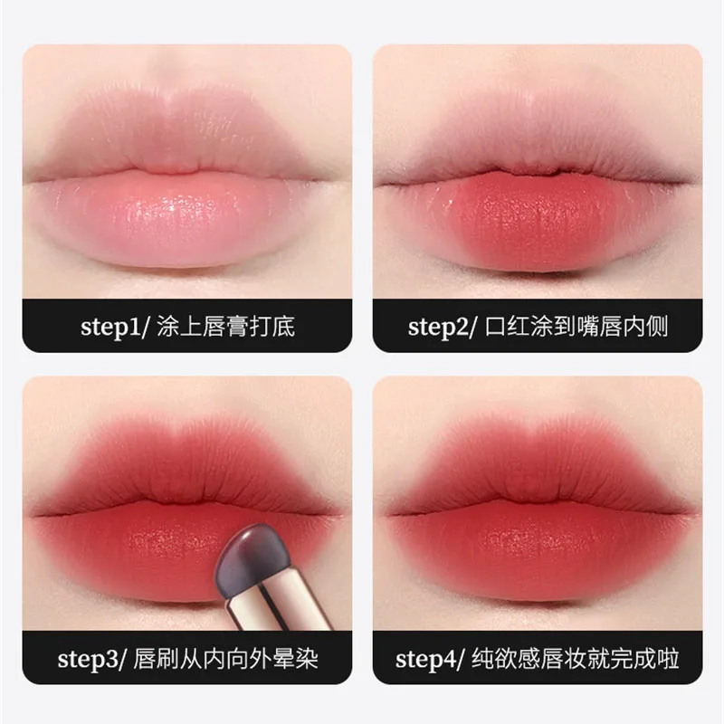 Silikonowy pędzelek do ust z osłonką, okrągła główka, pędzle do makijażu ust i korektora, wielokrotnego użytku, miękki aplikator do szminki i balsamu do ust.