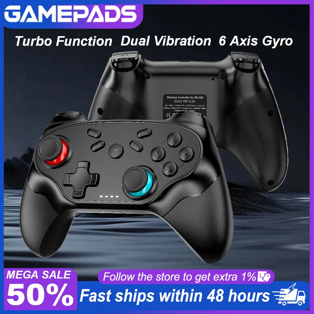 Kabelloses Gamepad für Nintendo Switch Controller/iOS/Android Bluetooth Gamepad Turbo Vibrationssteuerung Joystick