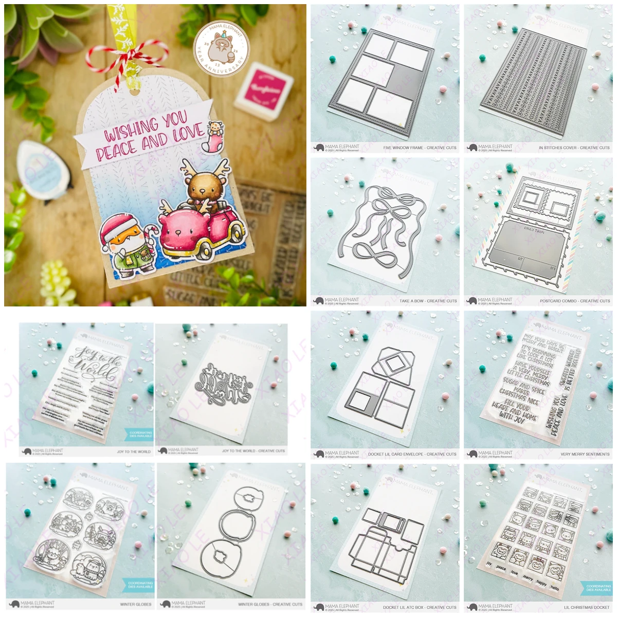 

Christmas Window Frame Creative Cuts Metal Cutting Dies and Clear Stamps Scrapbooking Craft Supplies DIY Make Photo Album Mould