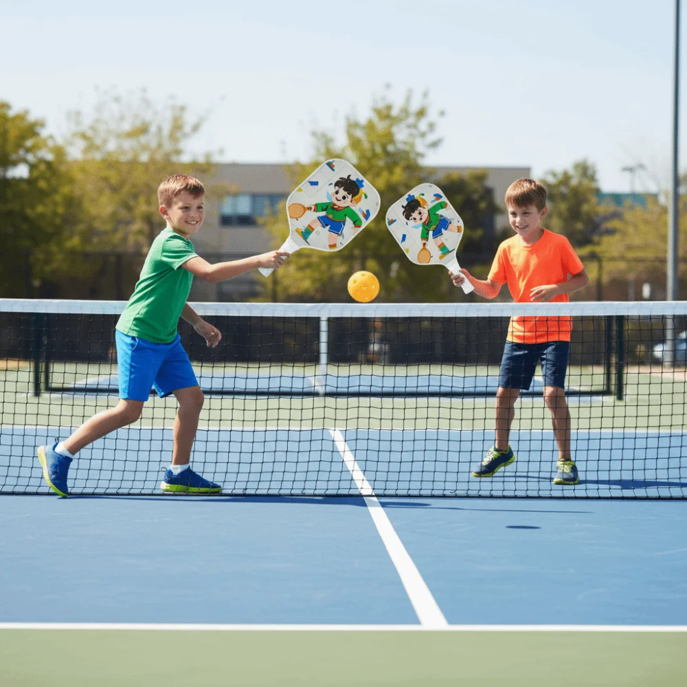 

Cartoon Children's Pickleball Set Lightweight Portable 's Pickleball Set with Carry Bag 4 Balls Children's Pickleball Rackets