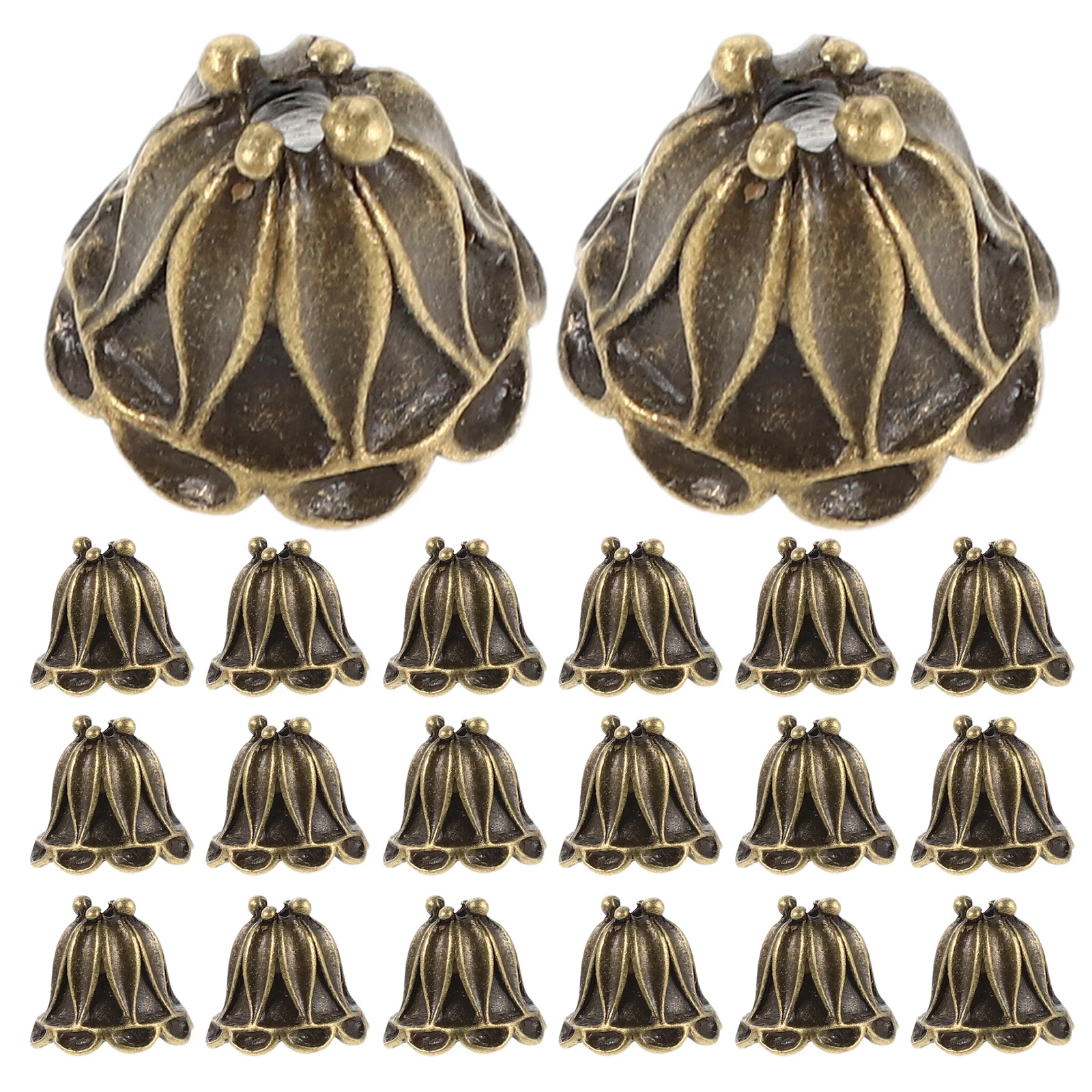 

50Pcs Flower Alloy Spacer Beads Caps Vintage Design Necklace Bracelet Jewelry Making Supplies Metal End Toppers Decorative Bead