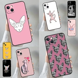 Sphynx Cat Phone Case For iPhone 16 15 14 Pro Max 11 12 13 Mini 6S Plus X XS Max XR Back Cover