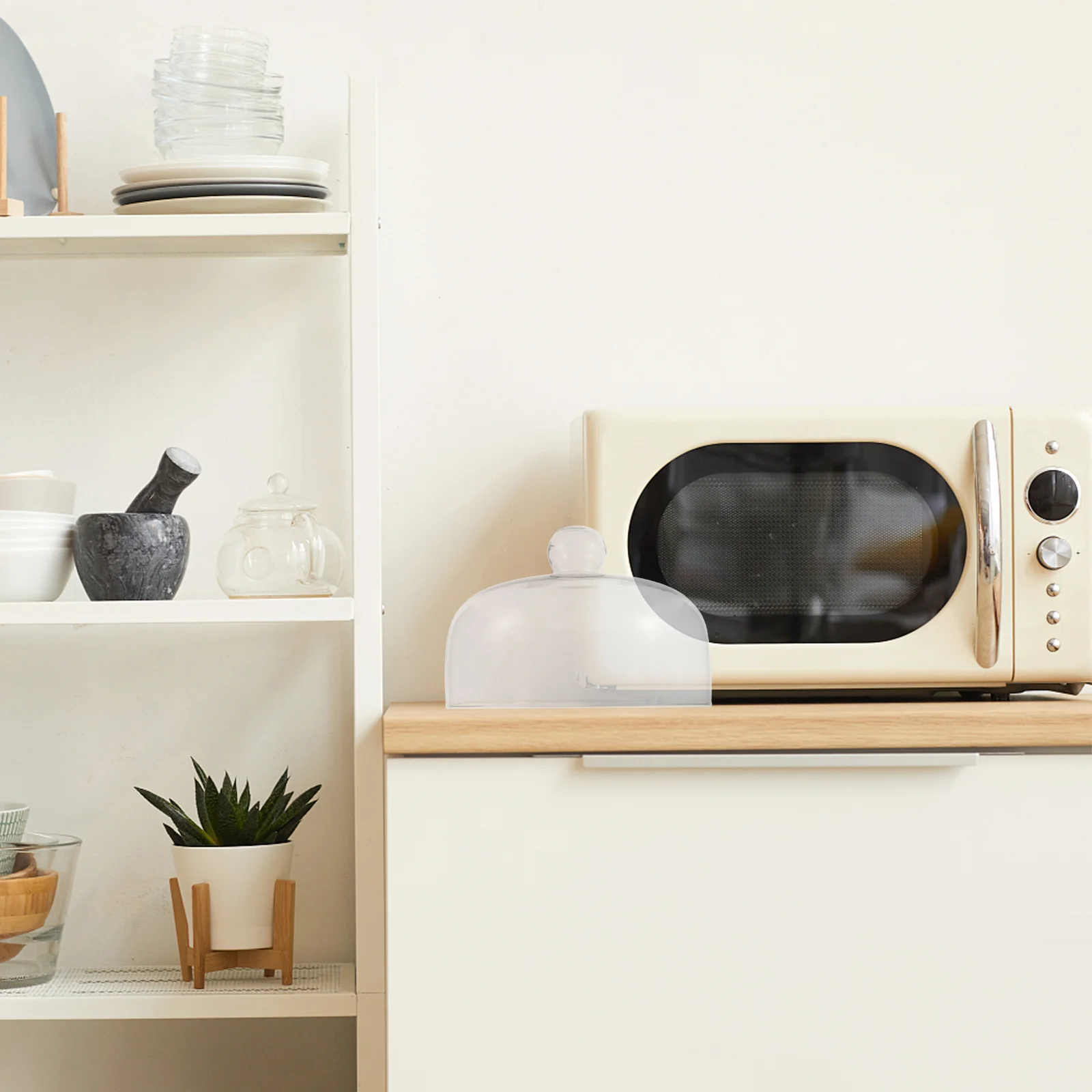 

Heat Resistant Transparent Glass Microwave Cover 24cm Microwave Plate Lid Food Protector Splatter Guard Kitchen Gadget