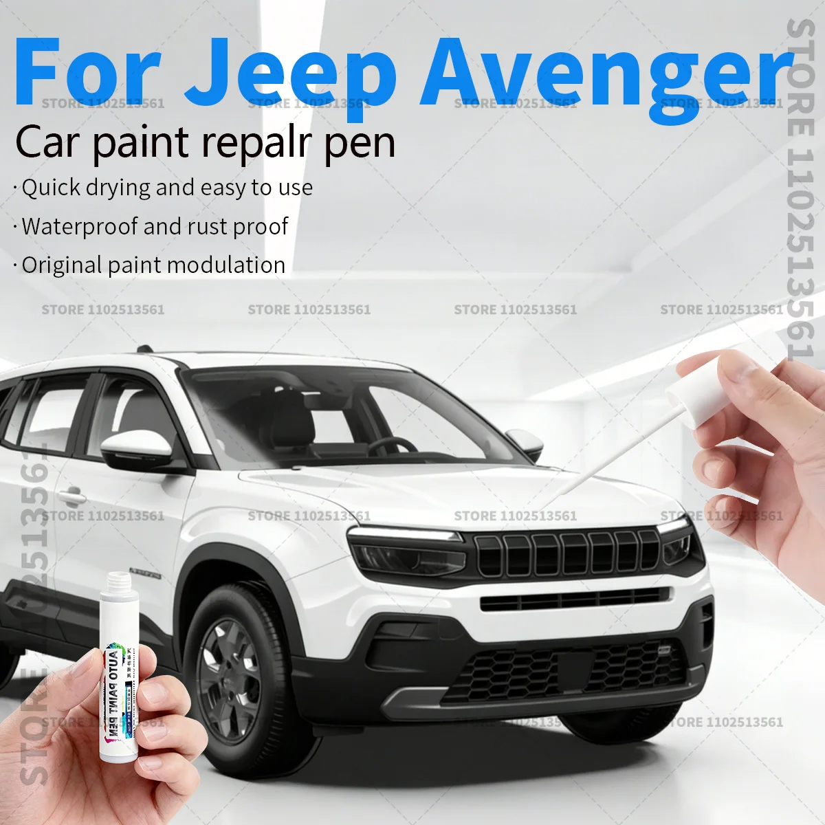 Car Paint Repair Pen Paint Scratch Repair Accessories For 2023-2025 Jeep Avenger Blue PCA White Yellow 2B Stone Grey Black Red