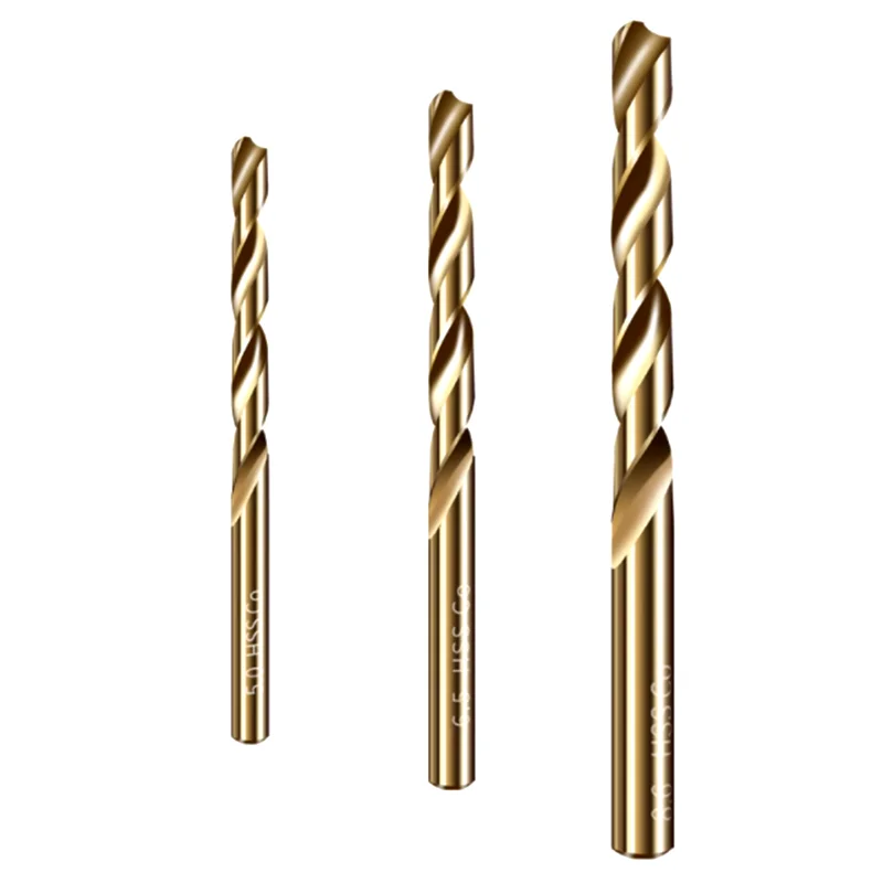 YRFL HSS M35 Juego de brocas helicoidales recubiertas de cobalto, núcleo para cortador de agujeros de Metal y madera, perforación de Metal y madera de acero inoxidable
