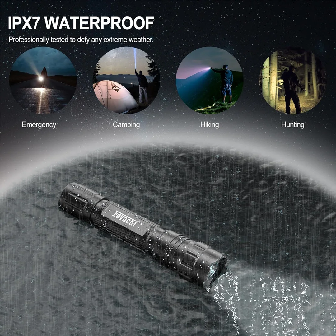 Feyachi 1500 люмен светодиодный тактический фонарик перезаряжаемый IPX7 защита 4 режима освещение для оружия фонарик Пикатинни на рейке в комплекте