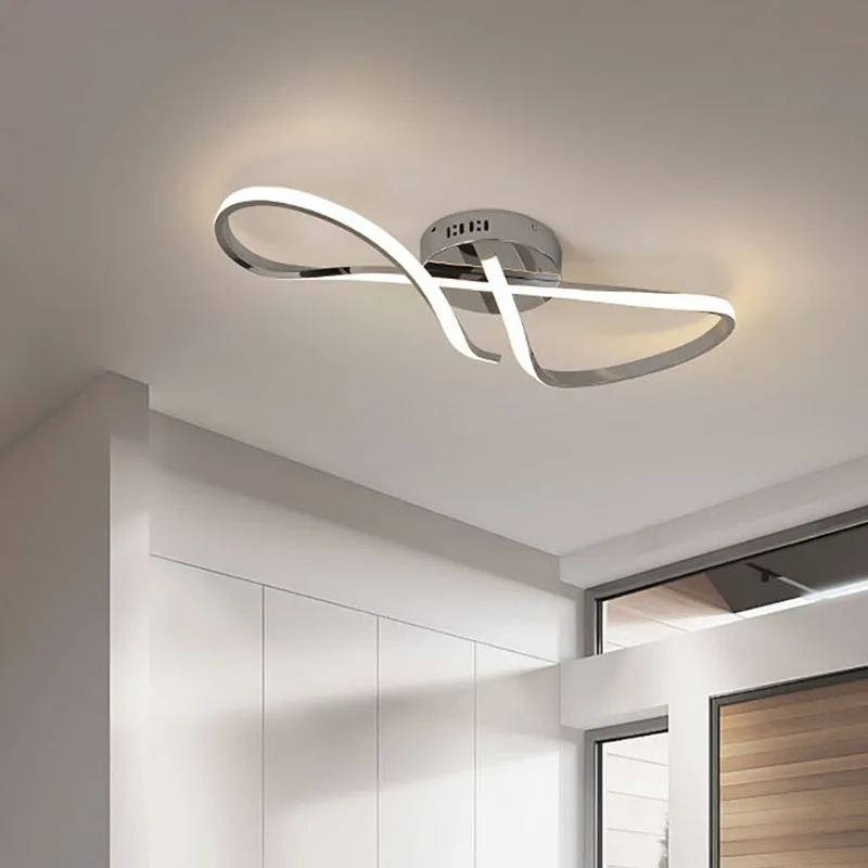 Plafonnier LED localité Chromé au Design Moderne, Luminaire Décoratif d'Nik, Idéal pour un Salon, une Salle à Manger ou une Chambre à Coucher