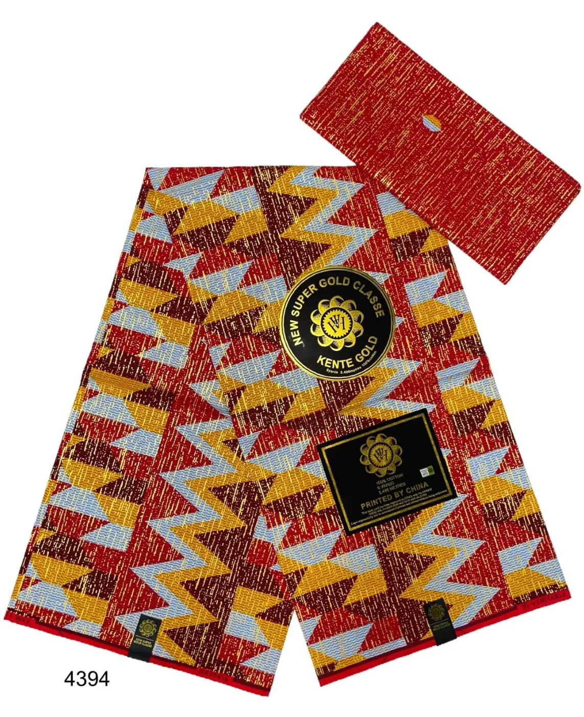 2024 New Arrival Woodin Golden 4+2 Fashion de  Gold Wax Fabric 100% Cotton Nigeria Ankara Wax Dutch High Quality Sewing Cloth