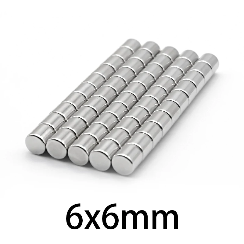 20-500pcs N35 Round Magnets rare earth Neodymium Magnet circular Dia 6x6mm magnetic Permanent NdFeB Strong Powerful 6*6 mm