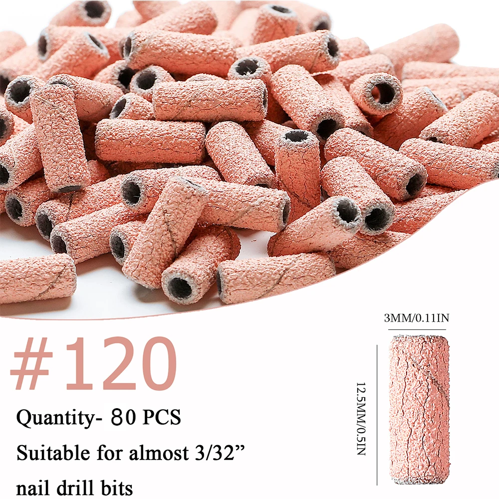 80 stücke rosa 3mm Mini Nagels chleif bänder Set Pediküre Werkzeuge Elektro bohrer Grat 120 #180 #240 # Pediküre Polier zubehör