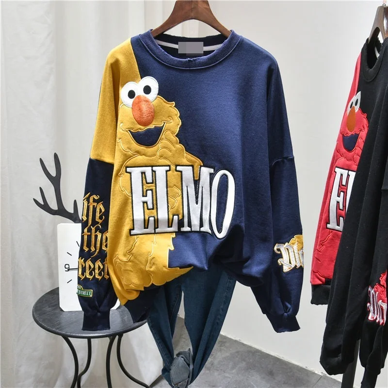 Sweatshirts for Women Baggy Anime Female Tops Embroidered Pullovers Manga Loose Winter Cold Autumn Basic Y 2k Vintage M Clothes