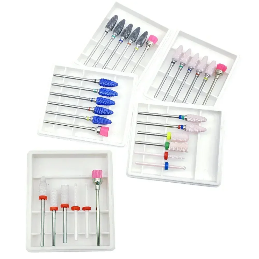 6 ชิ้น/เซ็ตเครื่องตัดสําหรับเจาะเล็บ Bits แปรงเล็บอุปกรณ์เสริมเครื่องตัดสําหรับถอดเจลเคลือบเงา