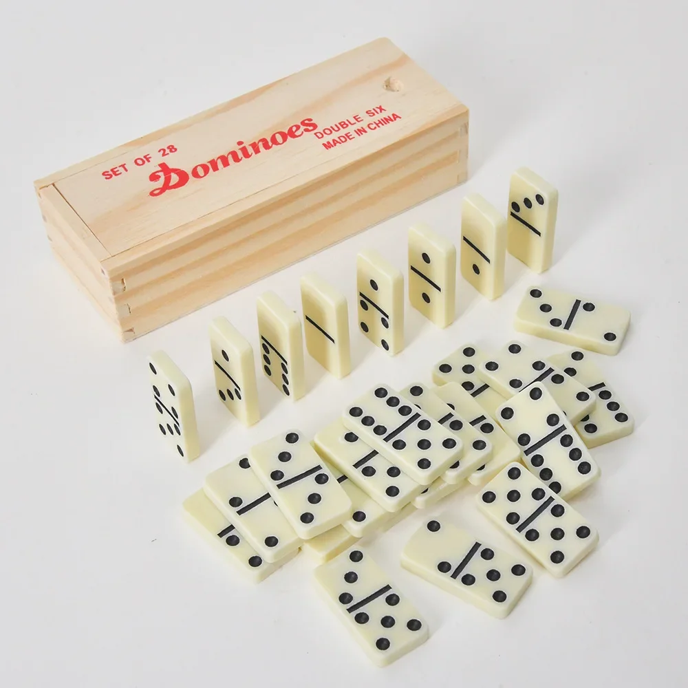 2025 新しい 14 ピースのドミノカードボード木箱ドミノセットゲームパズルボードゲームテーブルゲームチェスは卸売 a001 することができます