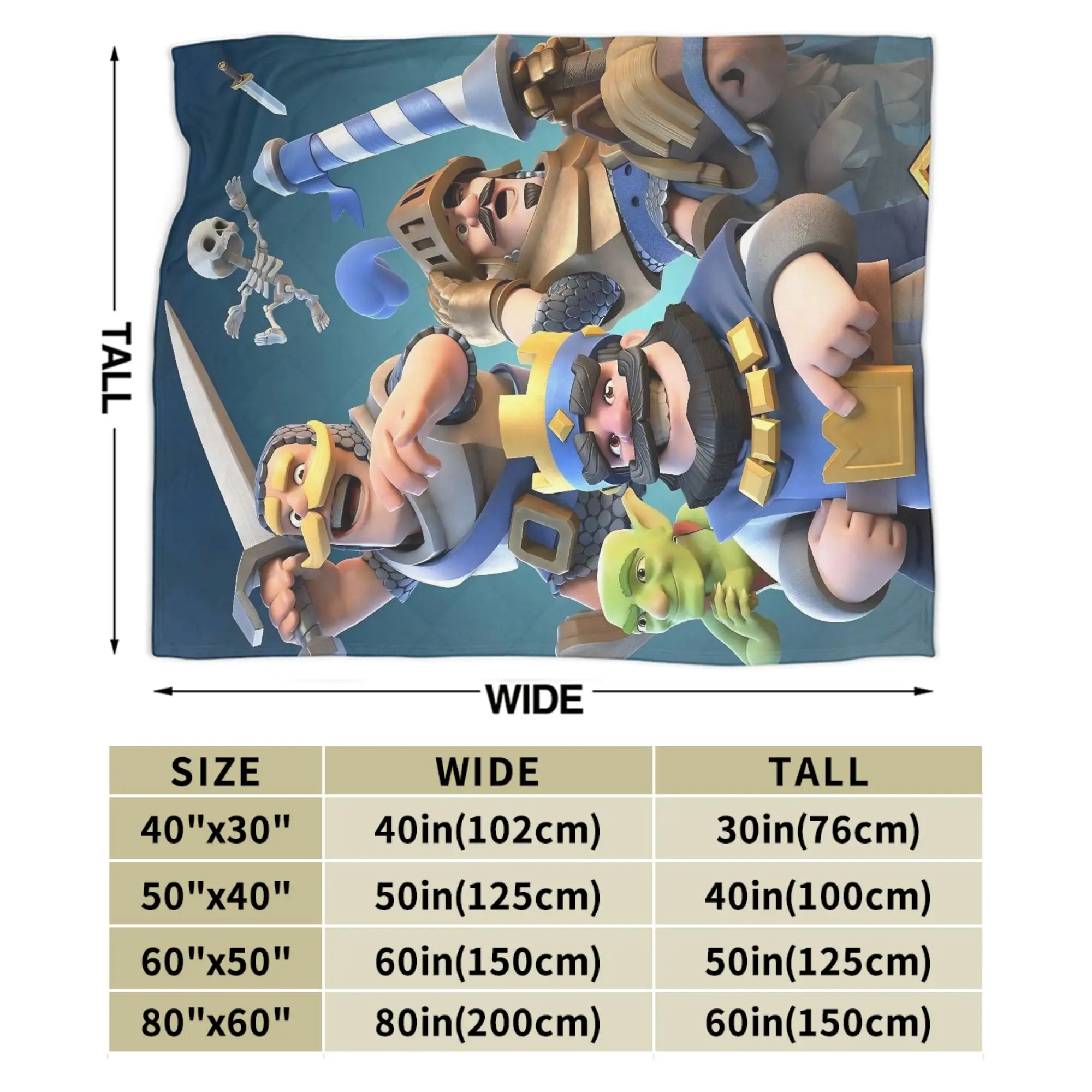 Clashes Game Royales بطانية الفانيلا الخريف/الشتاء تنفس لينة رمي البطانيات للمنزل غرفة نوم الفراش يلقي
